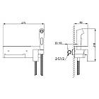 Гігієнічний душ квадратний Frap F2076-9 з полицею та тримачем туалетного паперу прихований монтаж матовий графіт, фото 6