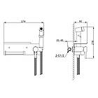 Гігієнічний душ Frap F2075-19 з полицею та тримачем для туалетного паперу прихований монтаж матовий графіт, фото 5