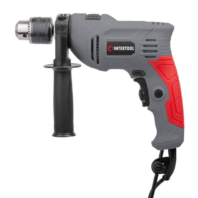 Дриль ударний, 0,6 кВт, 0-3000 об/хв, 1,5-13 мм, реверс INTERTOOL DT-0109, фото 1