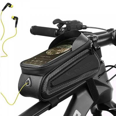 Велосумка на кермо з тримачем під телефон UKC F003 Чорна