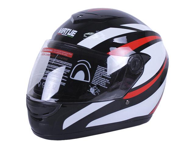 Шолом для мотоцикла, скутера MD-101B VIRTUE інтеграл (чорний із червоно-білими смужками, size S), фото 1
