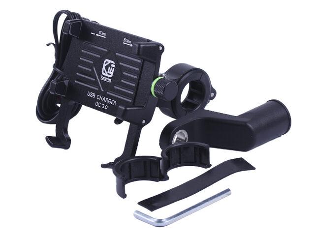 Тримач телефона TT AGRO MOTO M6S алюміній чорний із кріпленням на кермо, Kewiq, фото 1