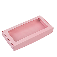 Коробка 200х100х30 для пряника з вікном, рожева