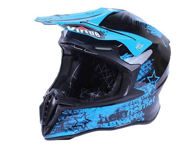 Шолом дитячий мотоциклетний кросовий MD-902 VIRTUE (чорно-блакитний, size XS), фото 1