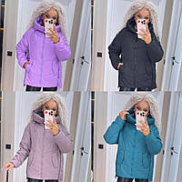 Жіночі демісезонні куртки 2031-ан Модна жіноча трендова демісезонна куртка з капюшоном