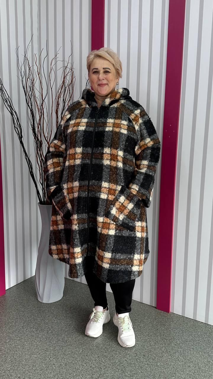 Кардиган-пончо теплий без підкладки "Баранчик" 62-64 66-68 70-72 74-76