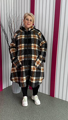 Кардиган-пончо теплий без підкладки "Баранчик" 62-64 66-68 70-72 74-76, фото 4