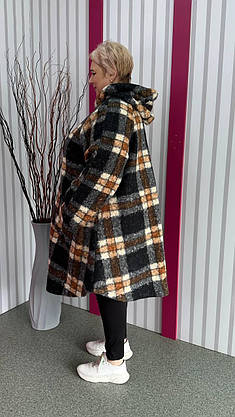 Кардиган-пончо теплий без підкладки "Баранчик" 62-64 66-68 70-72 74-76, фото 5