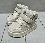 Кросівки дитячі високі хайтопи утеплені BBT маломірні 21-25  бежевий, фото 2