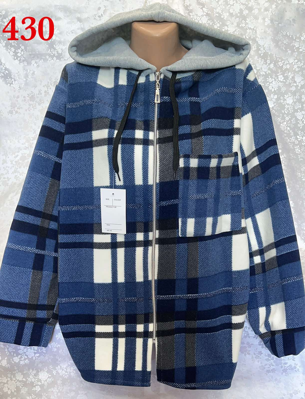 Флiсова сорочка на блискавцi НОРМА (р-ри: 48-54) 430-2 (в уп. один колір) осінь-зима. вир-во Україна., фото 1