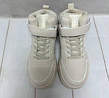Кросівки дитячі високі хайтопи утеплені BBT маломірні 34-35  бежевий, фото 4