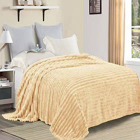 Плед Шарпей Преміум ванільний 160х210 із мікрофібри Велсофт полуторне покривало