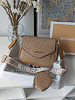 Сумка кросс боді Michael Kors Майкл Корс 2 в 1 бежевий+беж.вставка Є