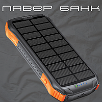 Солнечные батареи Solar Power Bank с мощным фонариком внешний аккумулятор на солнечной usb power bank 50000 mah
