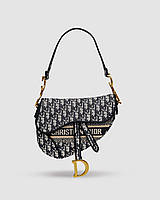 💎 Dior Saddle Bag with Strap Blue Dior Oblique Jacquard 25 х 19 х 5.5 см