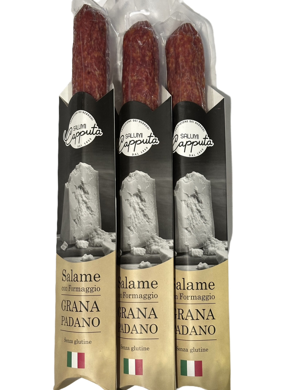 Ковбаса Salumi Capputa Salame con Formaggio Grana Padano салямі з пармезаном +-300г