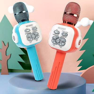 Дитячий іграшковий мікрофон гаджет для шоу співу та караоке / 2 кольори світло звук Bluetooth регулює гучність