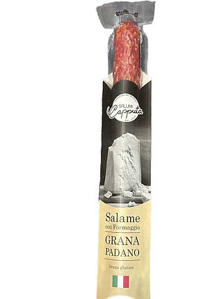 Ковбаса Salumi Capputa Salame con Formaggio Grana Padano салямі з пармезаном +-300г, фото 2