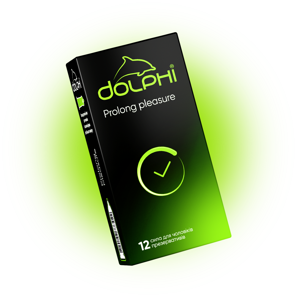 Презервативи Dolphi Prolong анатомічні pleasure з анестетиком, 12 штук, фото 1