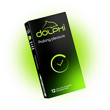 Презервативи Dolphi Prolong анатомічні pleasure з анестетиком, 12 штук