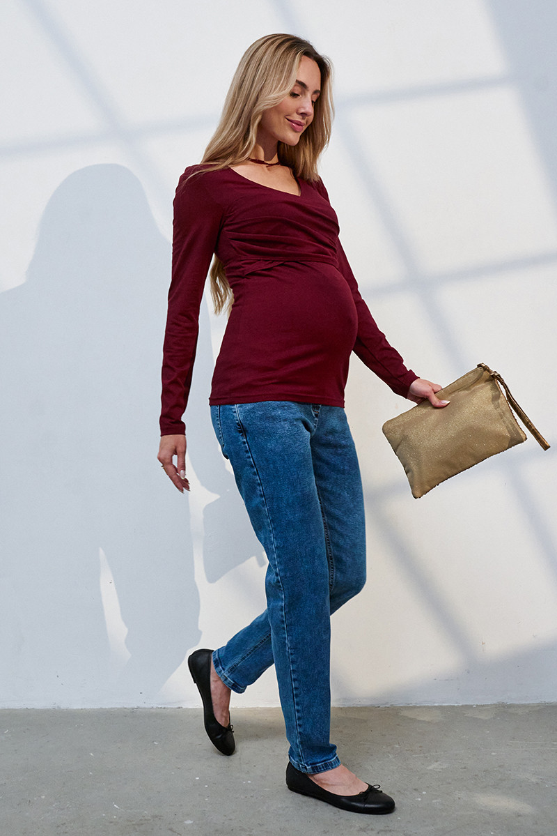 Джинси для вагітних Leyton сині зі сніжним ефектом, фото 1