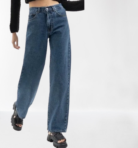 Джинси жіночі палаццо котон широкі темні щільні 29 сині, фото 1