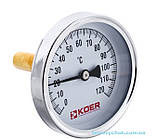 Термометр 1/2 ", d63мм, 120°С, штуцер 50 мм KOER KT.671A