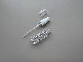 18 - 20 мл Матильда скляний прозорий флакон з пластиковим білим розпилювачем, спреєм 18/410, пляшка, атомайзер, фото 3