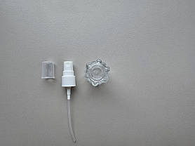 18 - 20 мл Матильда скляний прозорий флакон з пластиковим білим розпилювачем, спреєм 18/410, пляшка, атомайзер, фото 4