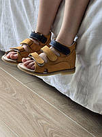 Дитячі шкіряні ортопедичні босоніжки з супінатором на хлопчика 27 розмір, фото 2