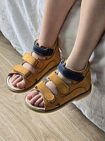 Дитячі шкіряні ортопедичні босоніжки з супінатором на хлопчика 27 розмір, фото 6