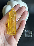 Флюорит жовтий натуральний обеліск стела кристал з натурального флюориту жовтого. 65 мм, фото 6