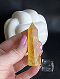 Флюорит жовтий натуральний обеліск стела кристал з натурального флюориту жовтого. 65 мм, фото 7