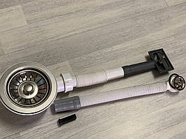 Сифон для кухонної мийки, євро вентиль з переливом. Водозлив