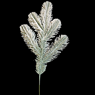 Гілка Хвойна Пластик Лита Блакитна Засніжена, Довжина: 250мм, Відростки: 120мм, Діаметр Хвої: 45мм (1 шт.)