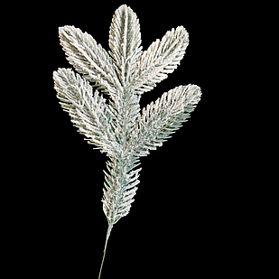 Гілка Хвойна Пластик Лита Блакитна Засніжена, Довжина: 250мм, Відростки: 90мм, Діаметр Хвої: 35мм (1 шт.)