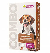 Вітомакс Vitomax Combo краплі від глистів, бліх і кліщів для собак вагою від 4 до 10 кг, 3 піпетки