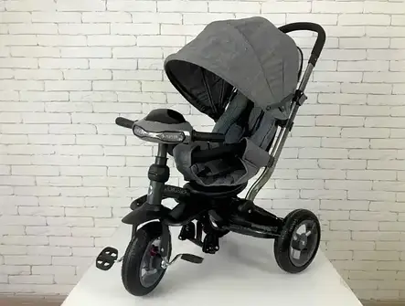 Дитячий велосипед триколісний Crosser T-350 Eco з регульованою спинкою, батьківською ручкою та ігровою панеллю, фото 2