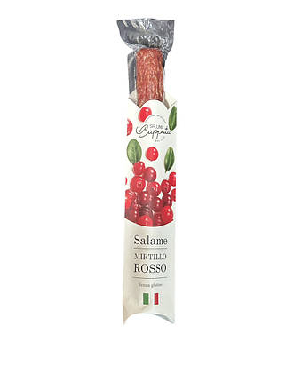 Ковбаса салямі з журавлиною БЕЗ ГЛЮТЕНА Salumi Capputa Salame Mirillo Rosso Італія, фото 2