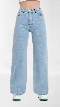 Джинси жіночі широкі палаццо світлі котон без стрейчу 42 блакитні, фото 1