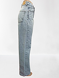 Джинси жіночі широкі палаццо світлі котон без стрейчу 42 блакитні, фото 8