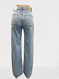 Джинси жіночі широкі палаццо світлі котон без стрейчу 42 блакитні, фото 10
