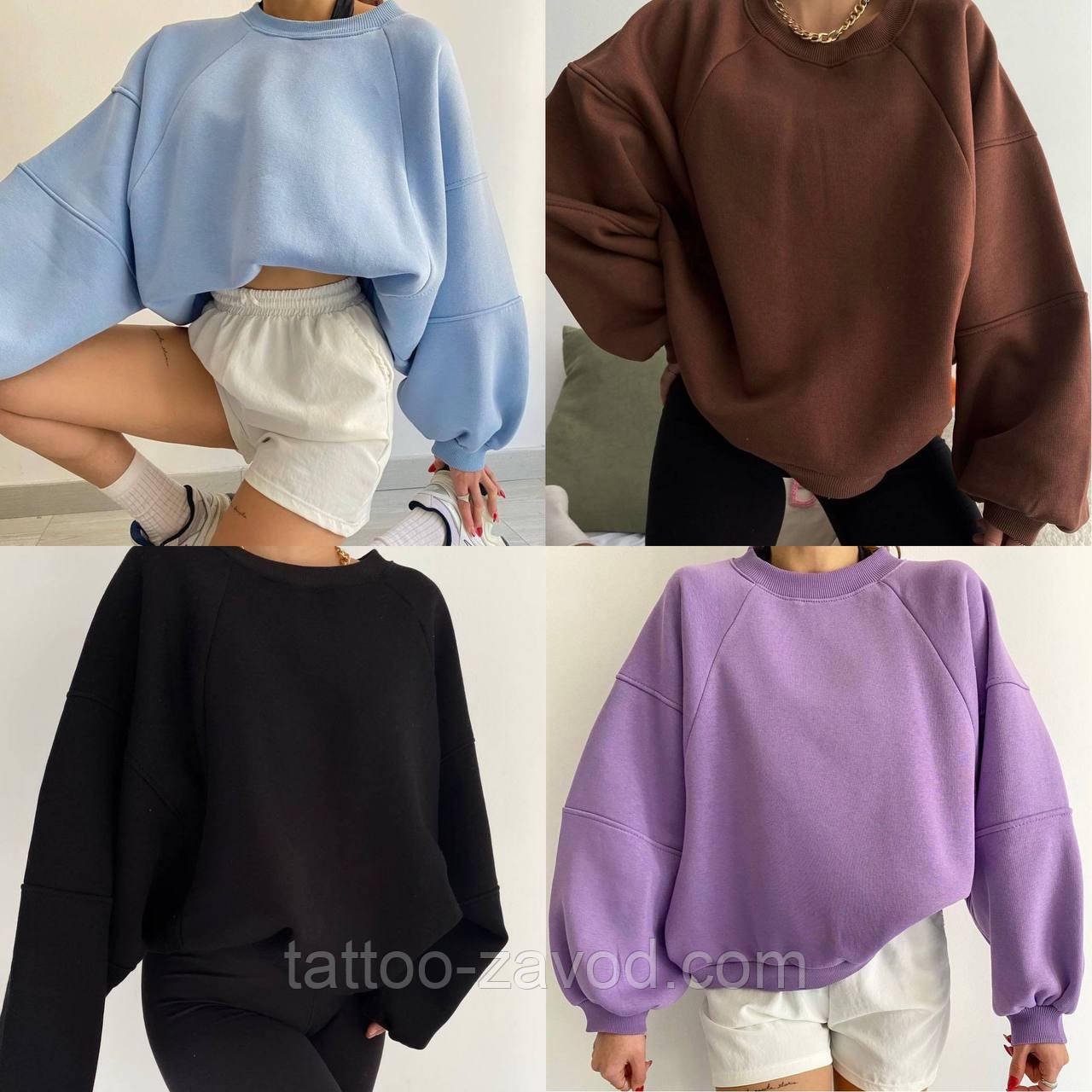 Об'ємне худі жіноче тринитка на флісі 42-48, фото 1