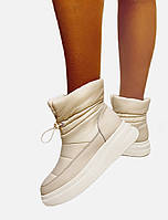 Дутики жіночі короткі бежеві зимові Lonza 36 37 38 39 40 41