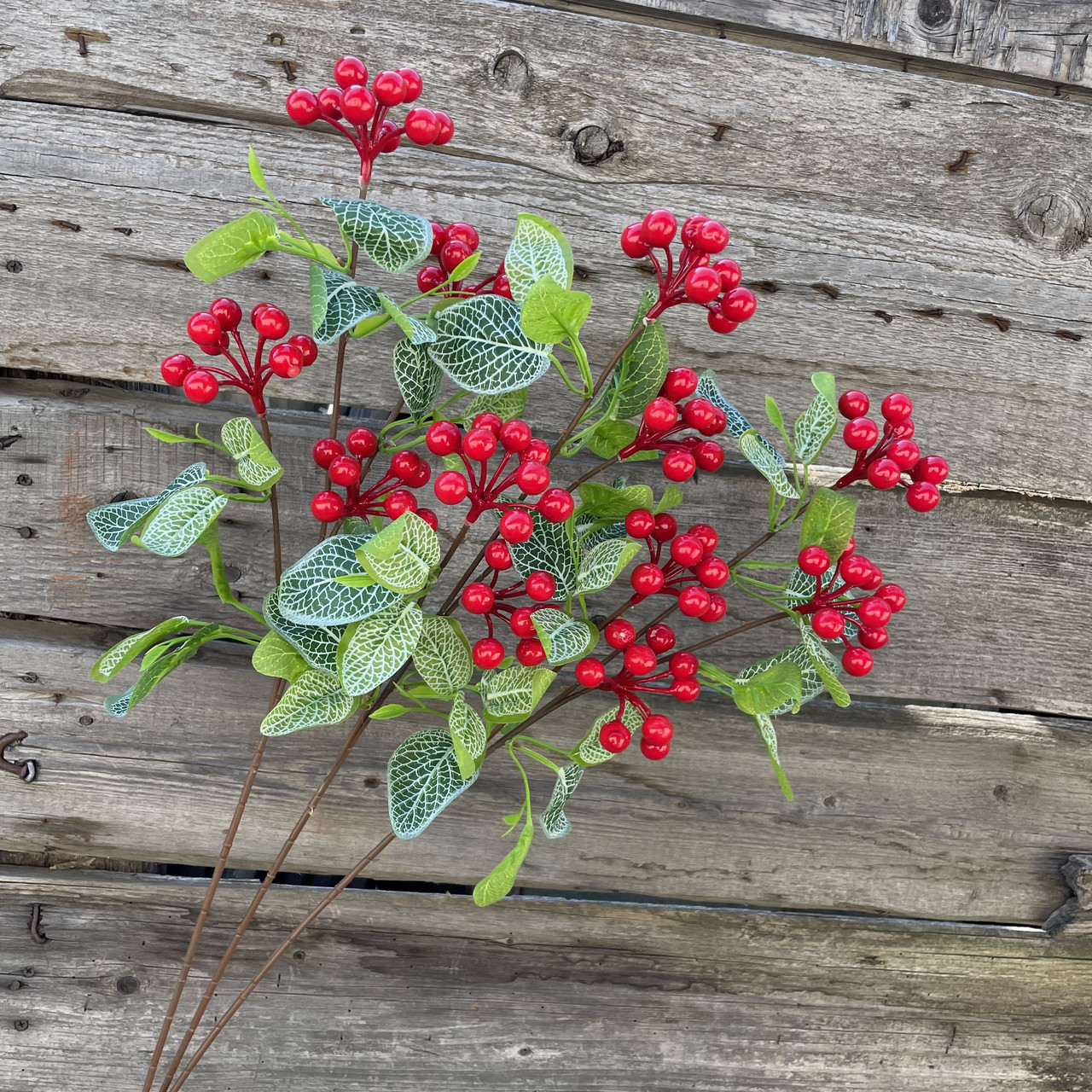 Штучна гілка червона ягода калина 63 см, фото 1