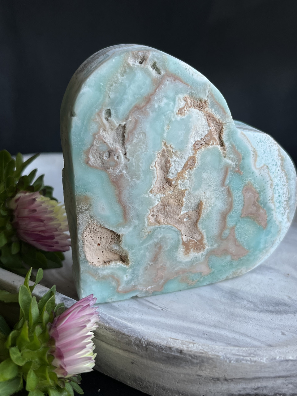 Геміморфіт натуральний серце з натурального геміморфіту. 80*70*23,5 мм., фото 1