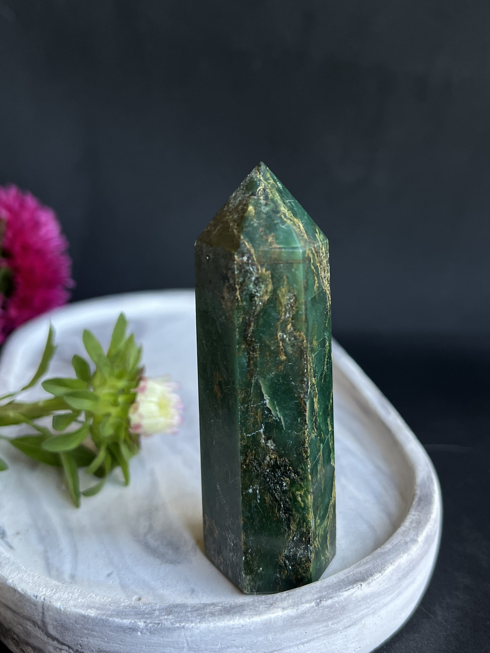 Вердит натуральний обеліск кристал натурального вердиту.72,5 мм., фото 1