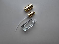 30 - 32 мл Квадрат скляний прозорий з металевим спреєм 18/415, флакон, пляшка, атомайзер, фото 3