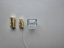 30 - 32 мл Квадрат скляний прозорий з металевим спреєм 18/415, флакон, пляшка, атомайзер, фото 4