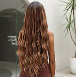 Перука русява з чубчиком, перука термо довга хвиляста, фото 2